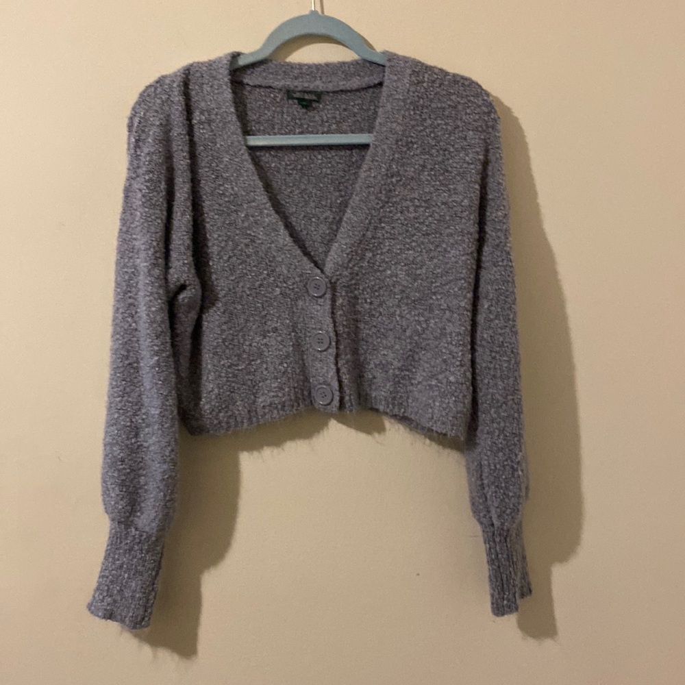 Cropped button up sweater